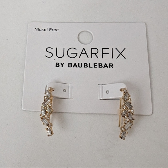 Sugarfix by Baublebar Crystal Cluster Ear Crawlers Gold - Picture 2 of 7